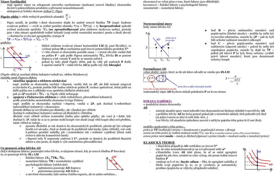 budeme uvažovat pokles) zvýší se reálné peněžní zůstatky M / = ( M /) ty bezprostředně způsobí zvýšení soukromé spotřeby C0 (ne zprostředkovaně přes sníženou úrokovou sazbu), protože jsou v této