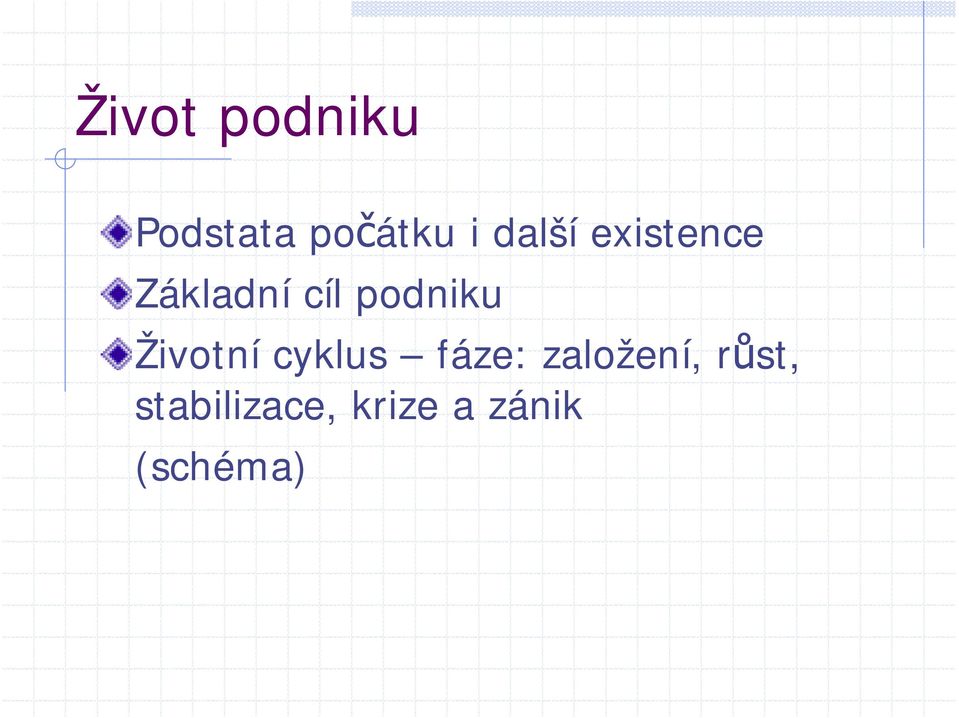 podniku Životní cyklus fáze: