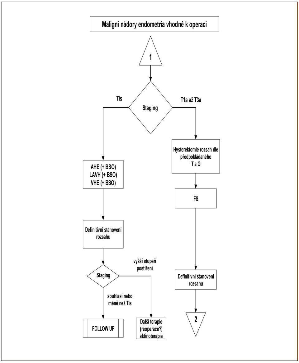 Definitivní stanovení rozsahu Staging FOLLOW UP souhlasí nebo méně než Tis vyšší