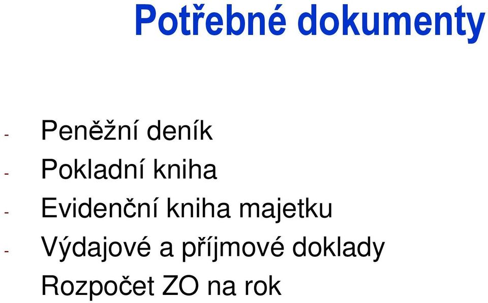 Evidenční kniha majetku -