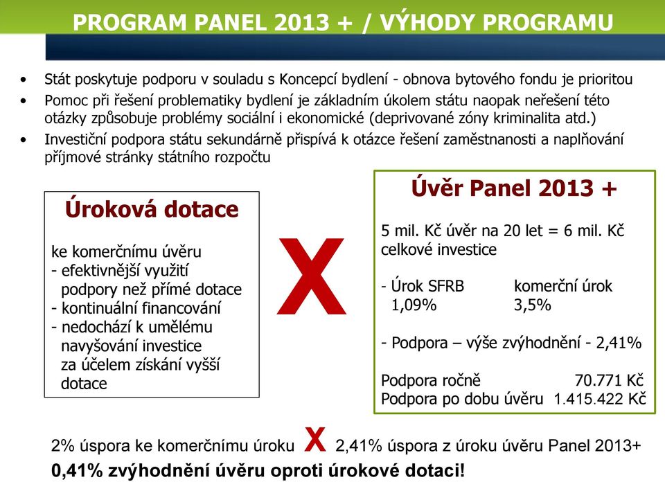 ) Investiční podpora státu sekundárně přispívá k otázce řešení zaměstnanosti a naplňování příjmové stránky státního rozpočtu Úroková dotace ke komerčnímu úvěru - efektivnější využití podpory než