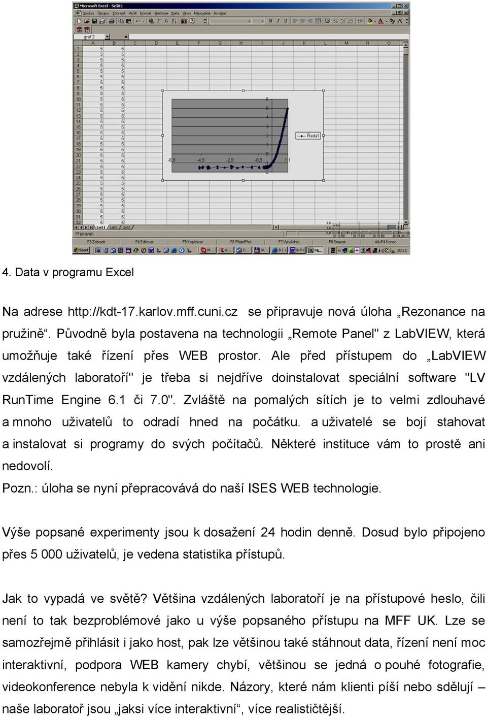 Ale před přístupem do LabVIEW vzdálených laboratoří" je třeba si nejdříve doinstalovat speciální software "LV RunTime Engine 6.1 či 7.0".