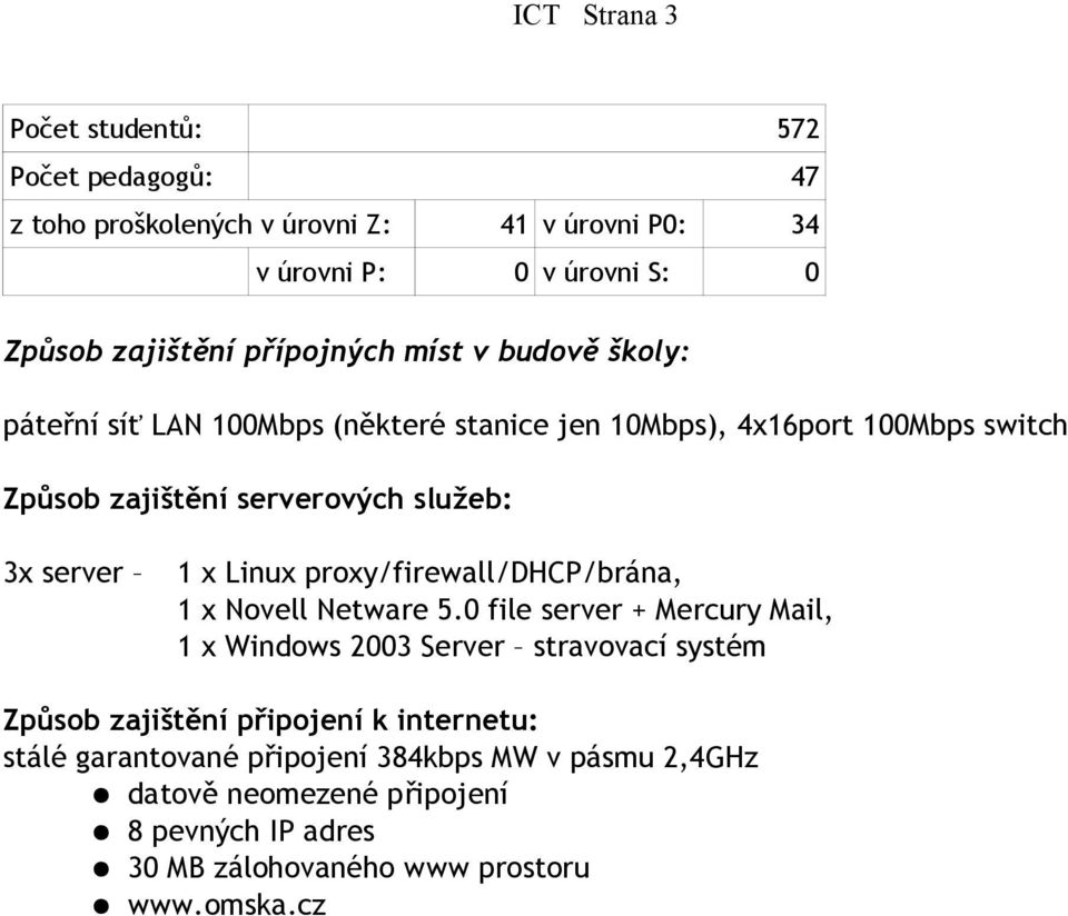 server 1 x Linux proxy/firewall/dhcp/brána, 1 x Novell Netware 5.