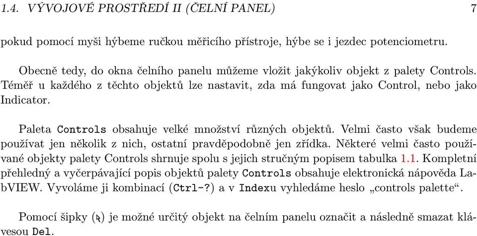 Paleta Controls obsahuje velké množství různých objektů. Velmi často však budeme používat jen několik z nich, ostatní pravděpodobně jen zřídka.