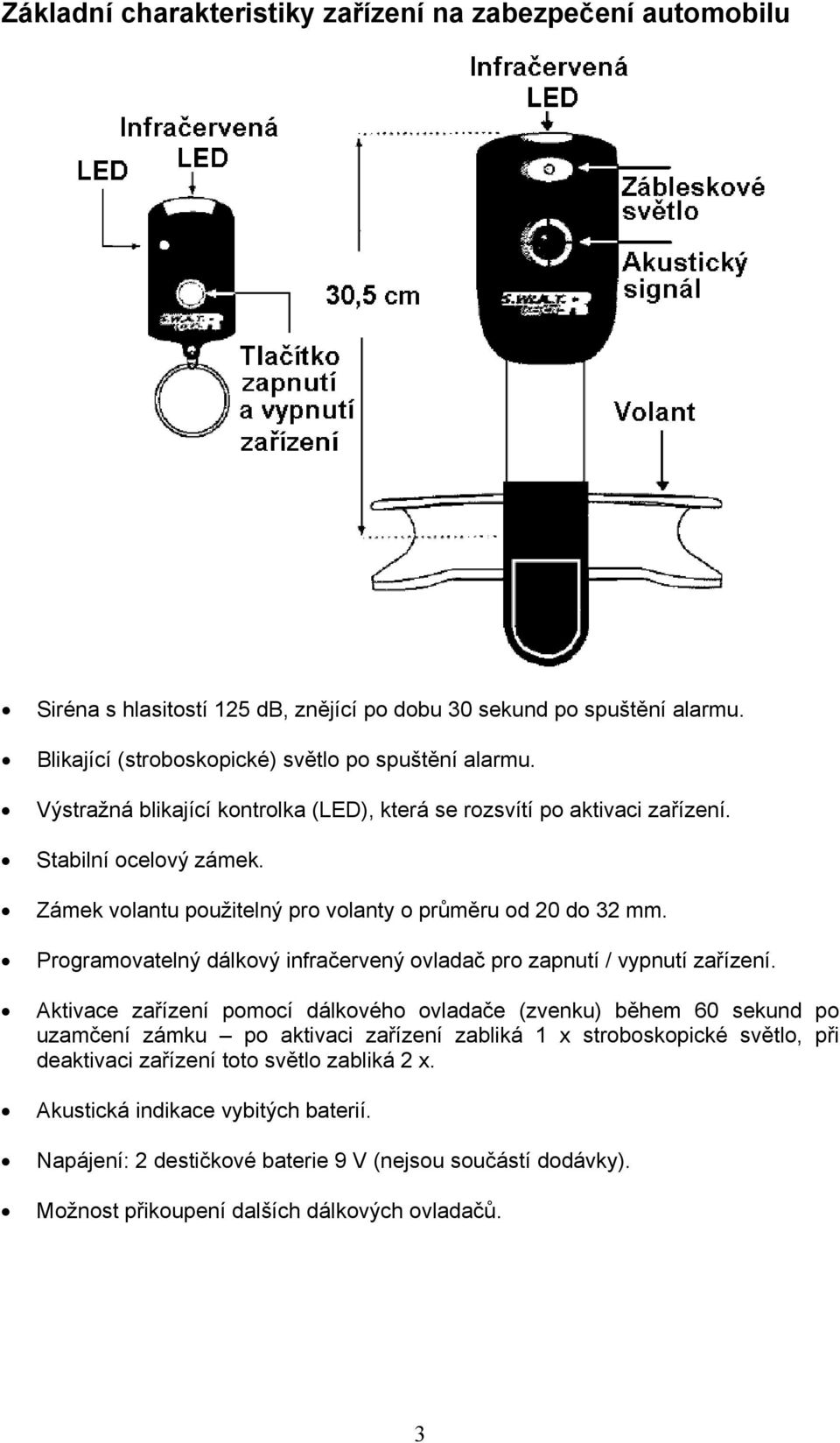 Programovatelný dálkový infračervený ovladač pro zapnutí / vypnutí zařízení.