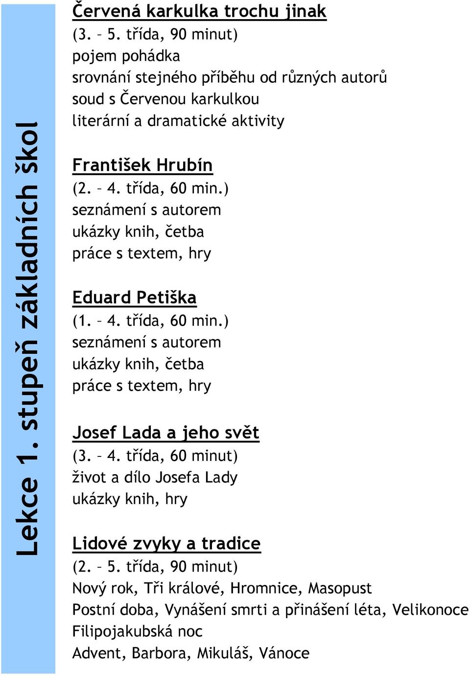 ) seznámení s autorem ukázky knih, četba práce s textem, hry Eduard Petiška (1. 4. třída, 60 min.