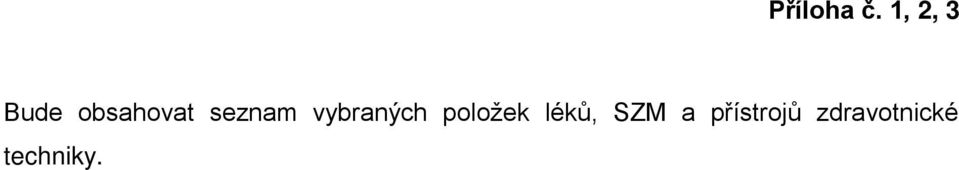 seznam vybraných položek