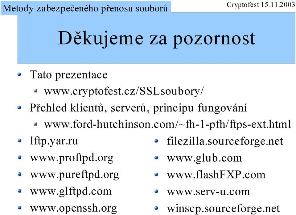 com/~fh-1-pfh/ftps-ext.html lftp.yar.ru filezilla.sourceforge.net www.proftpd.