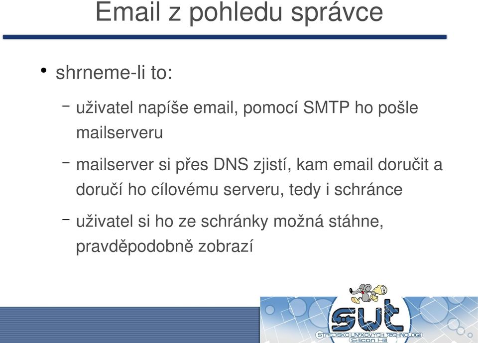 zjistí, kam email doručit a doručí ho cílovému serveru, tedy i