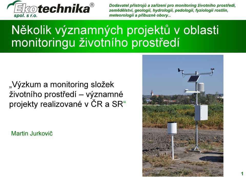 monitoring složek životního prostředí