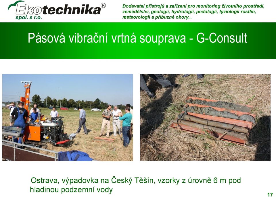 na Český Těšín, vzorky z úrovně
