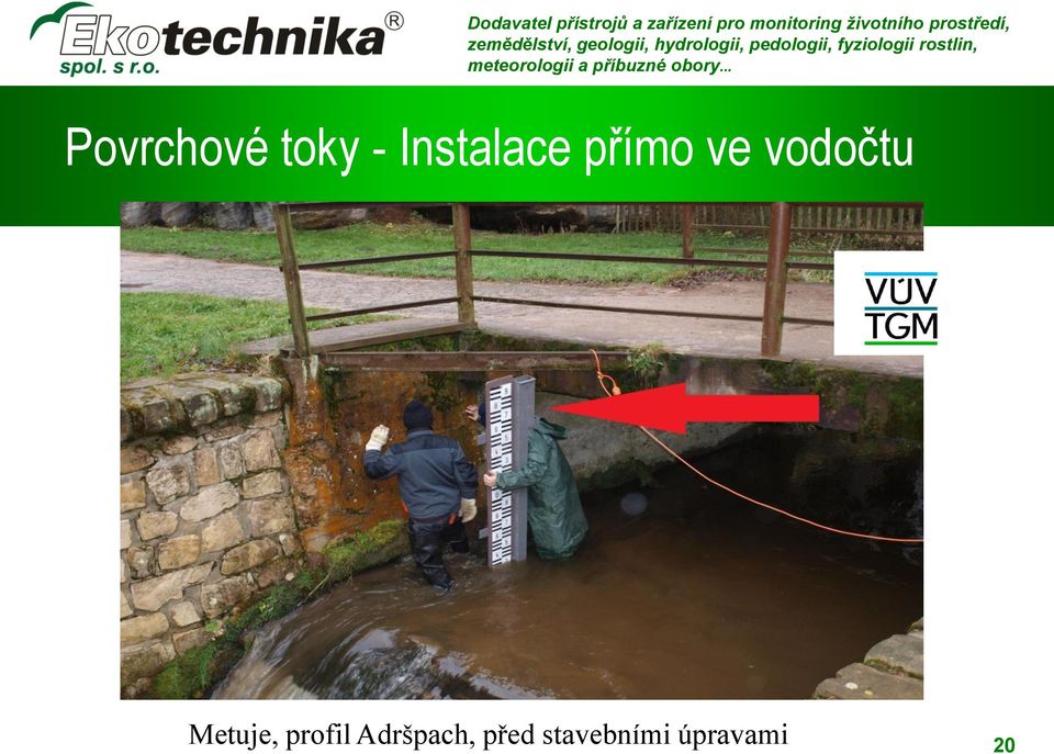 vodočtu Metuje, profil