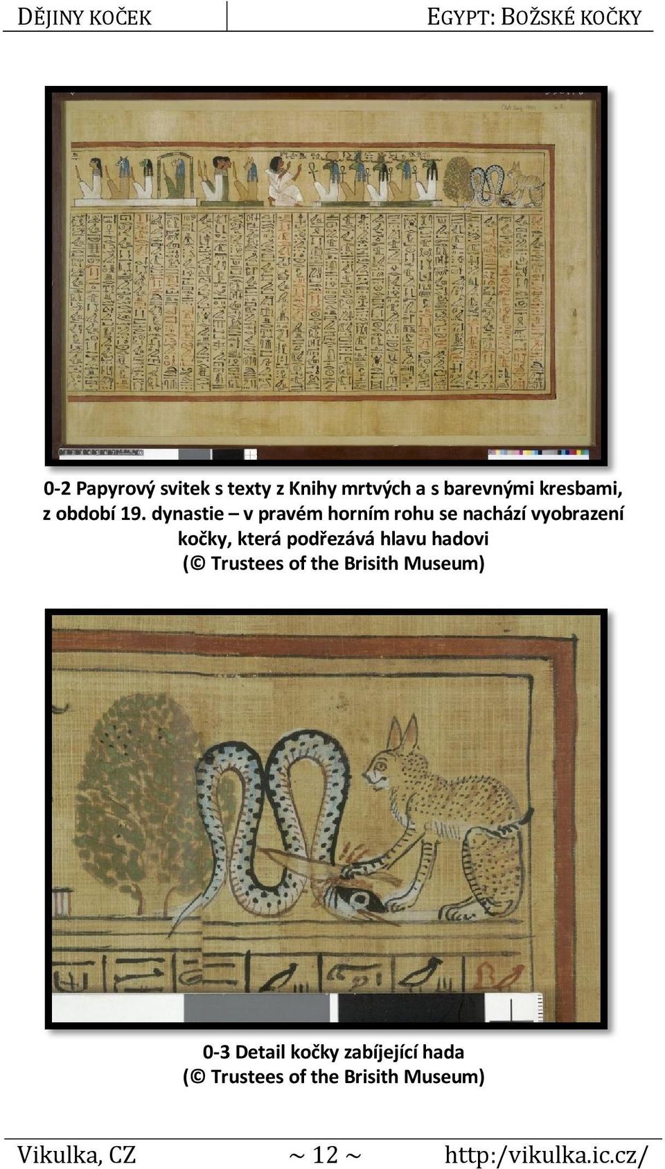 podřezává hlavu hadovi ( Trustees of the Brisith Museum) 0-3 Detail kočky