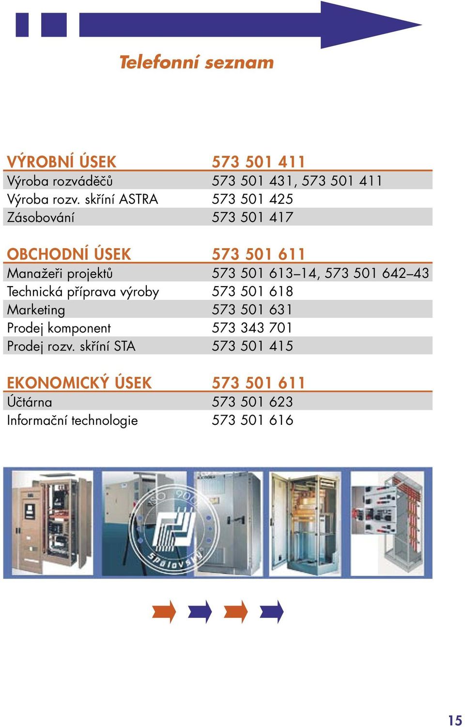 573 501 642 43 Technická příprava výroby 573 501 618 Marketing 573 501 631 Prodej komponent 573 343 701