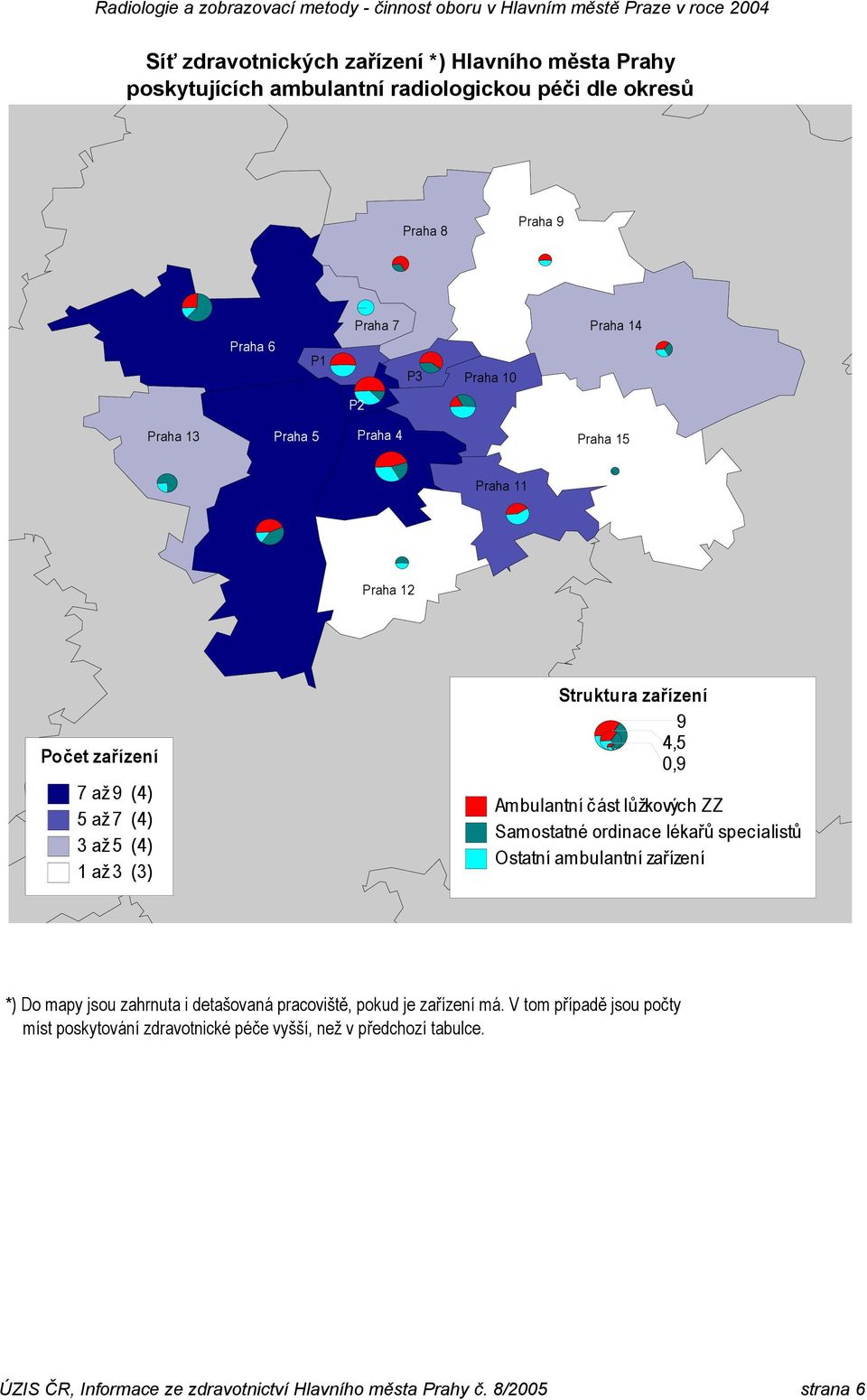 část lůžkovýc h Samostatné ordinace lékařů specialistů Ostatní ambulantní zařízení *) Do mapy jsou zahrnuta i detašovaná pracoviště, pokud je zařízení má.