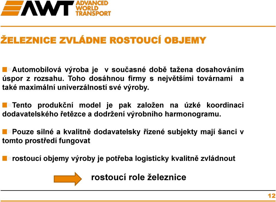 Tento produkční model je pak založen na úzké koordinaci dodavatelského řetězce a dodržení výrobního harmonogramu.