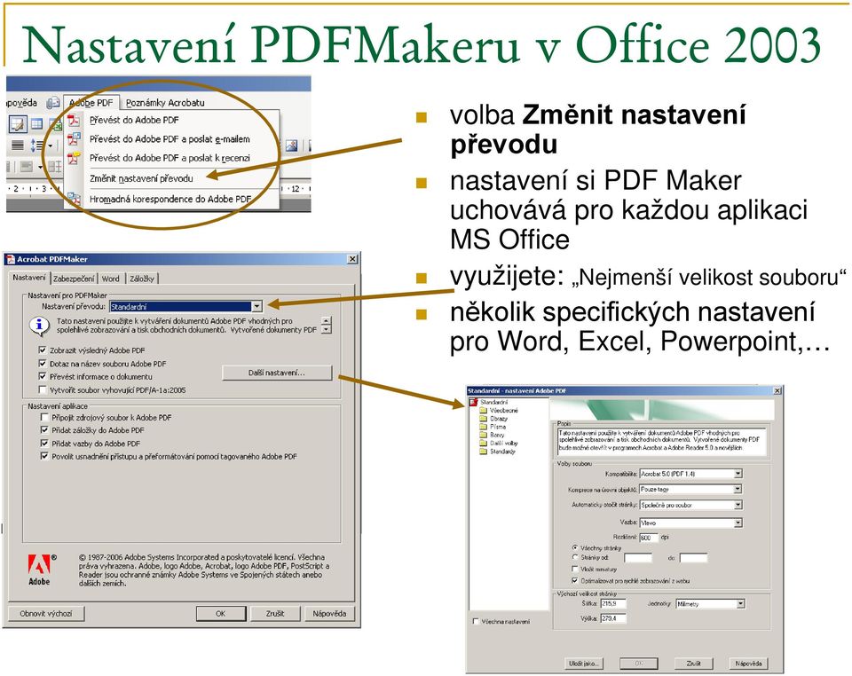 každou aplikaci MS Office využijete: Nejmenší velikost