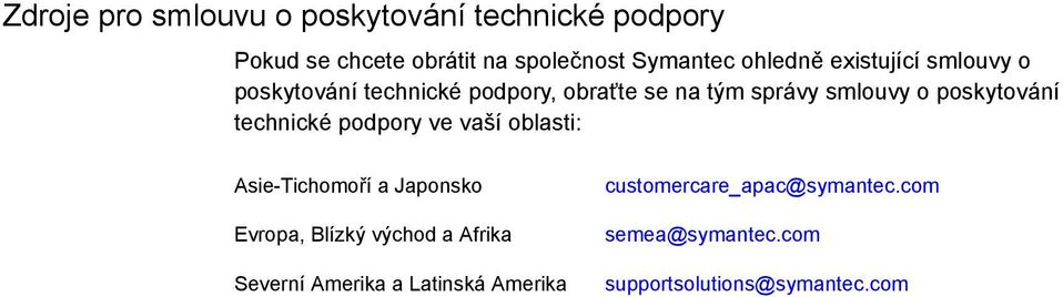 poskytování technické podpory ve vaší oblasti: Asie-Tichomoří a Japonsko Evropa, Blízký východ a