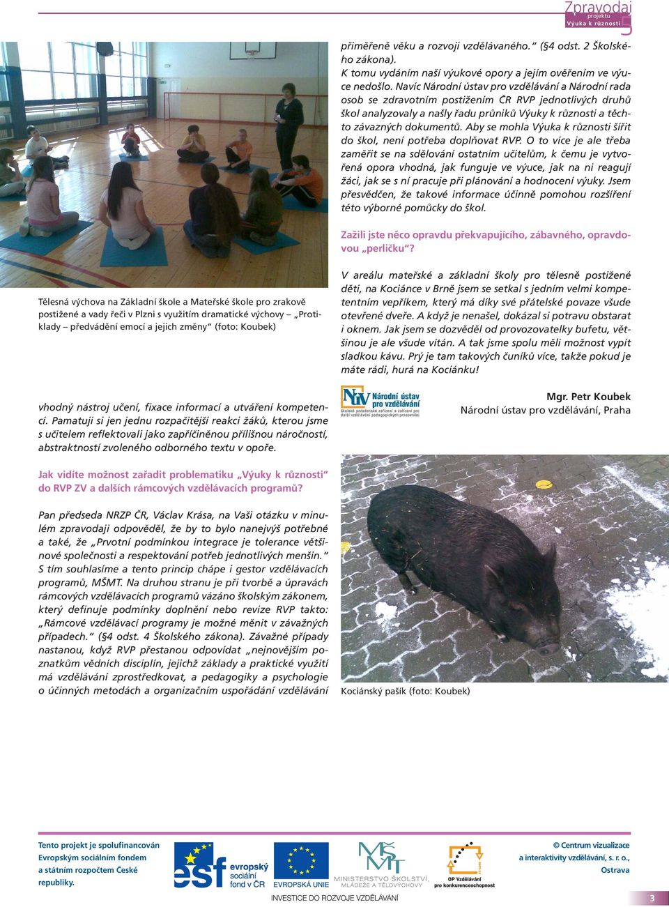 Aby se mohla Výuka k různosti šířit do škol, není potřeba doplňovat RVP.