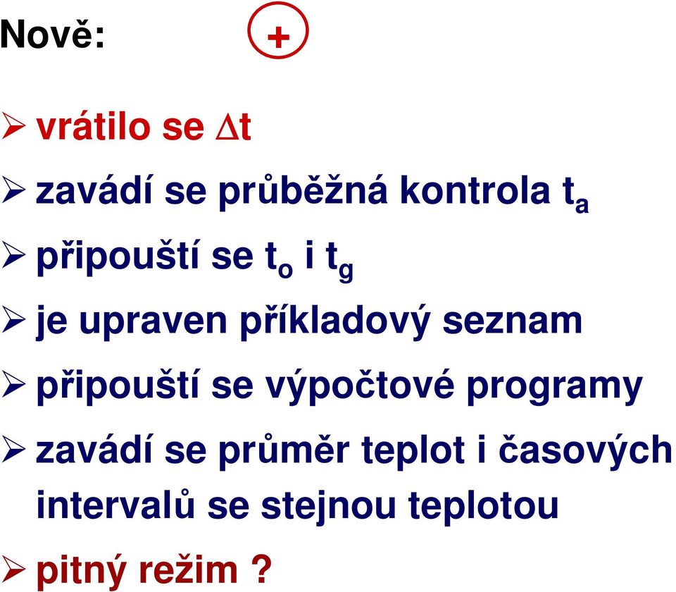 připouští se výpočtové programy zavádí se průměr