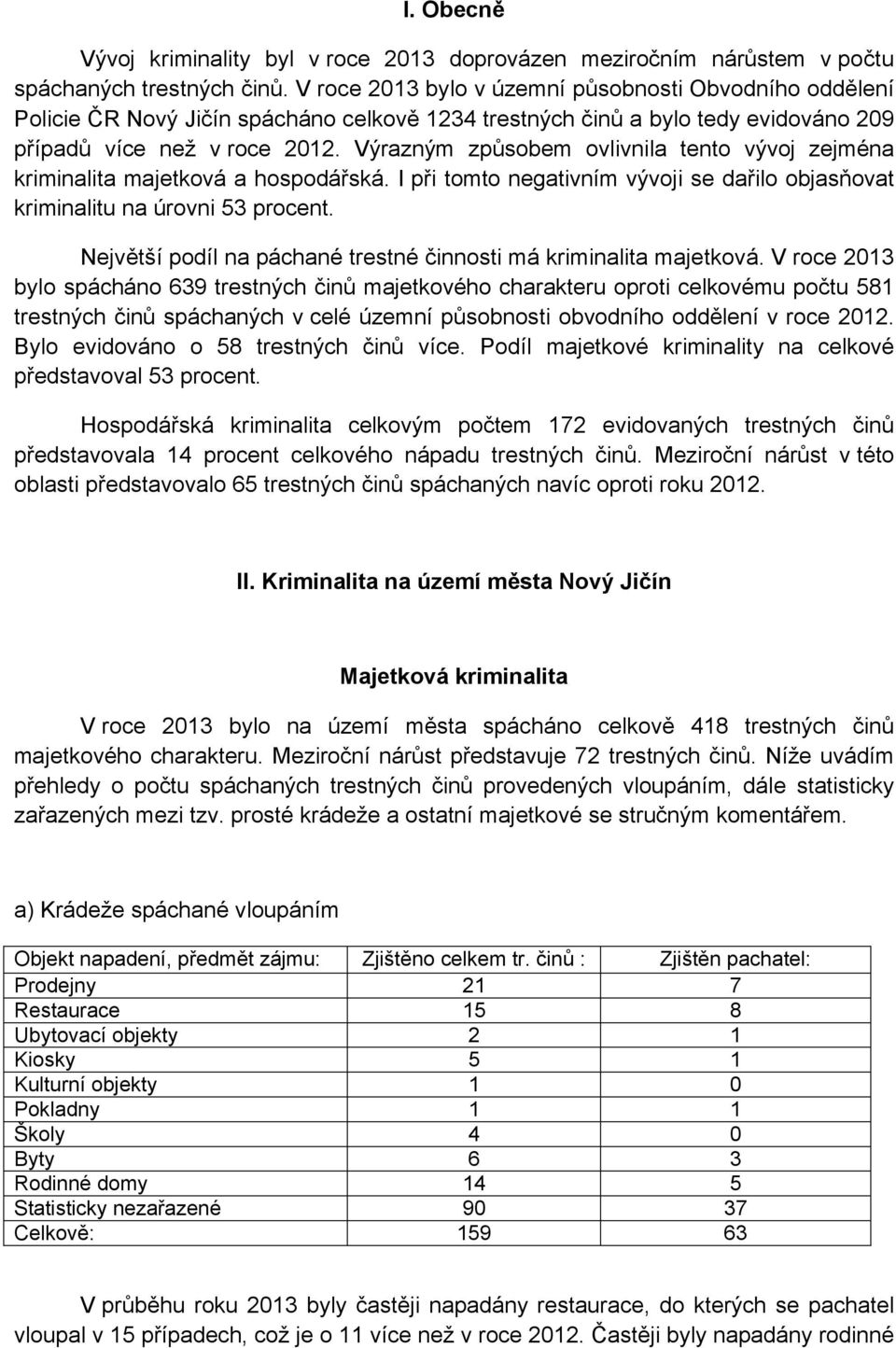 Výrazným způsobem ovlivnila tento vývoj zejména kriminalita majetková a hospodářská. I při tomto negativním vývoji se dařilo objasňovat kriminalitu na úrovni 53 procent.