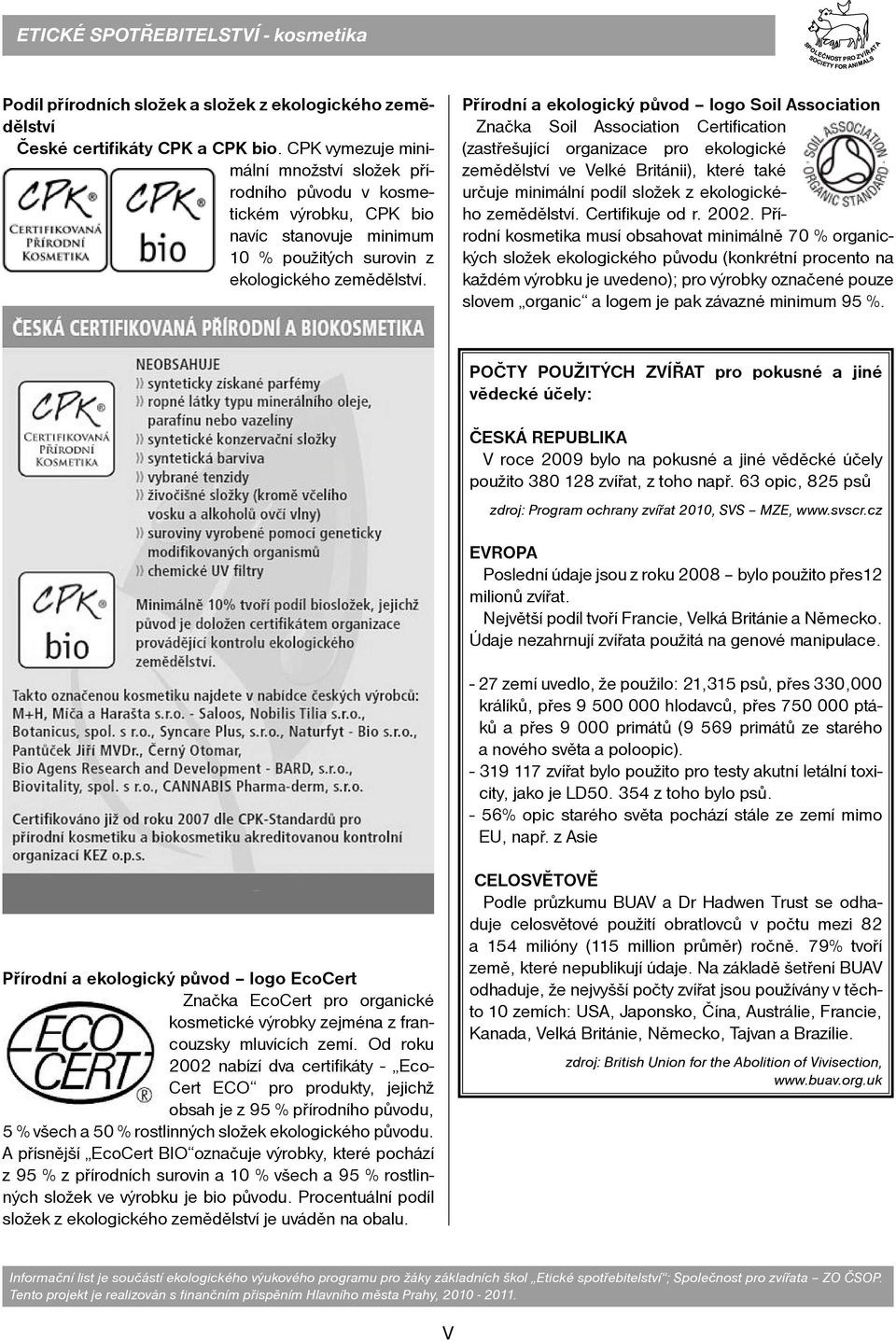 Přírodní a ekologický původ logo Soil Association Značka Soil Association Certification (zastřešující organizace pro ekologické zemědělství ve Velké Británii), které také určuje minimální podíl