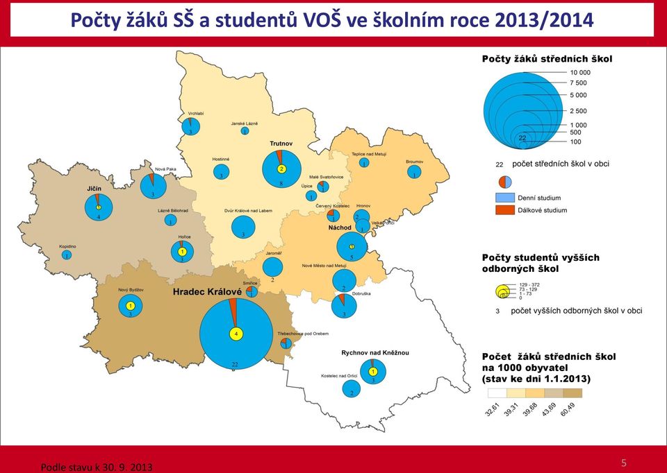 vyšších odborných škol Počet žáků středních škol na