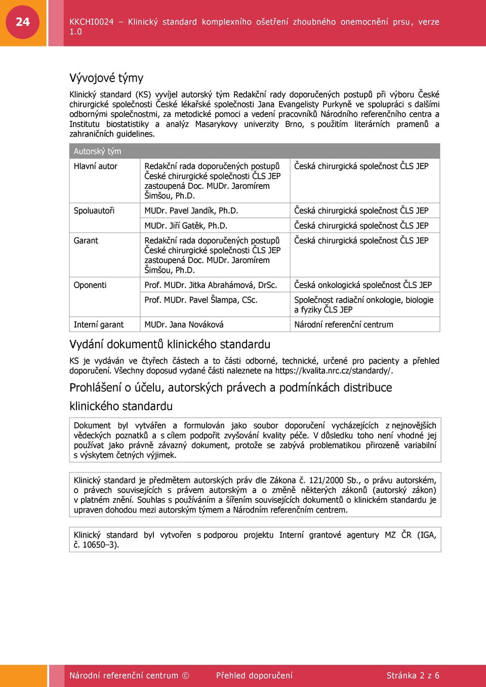 zahraničních guidelines. Autorský tým Hlavní autor Redakční rada doporučených postupů České chirurgické společnosti ČLS JEP zastoupená Doc. MUDr. Jaromírem Šimšou, Ph.D. Česká chirurgická společnost ČLS JEP Spoluautoři MUDr.