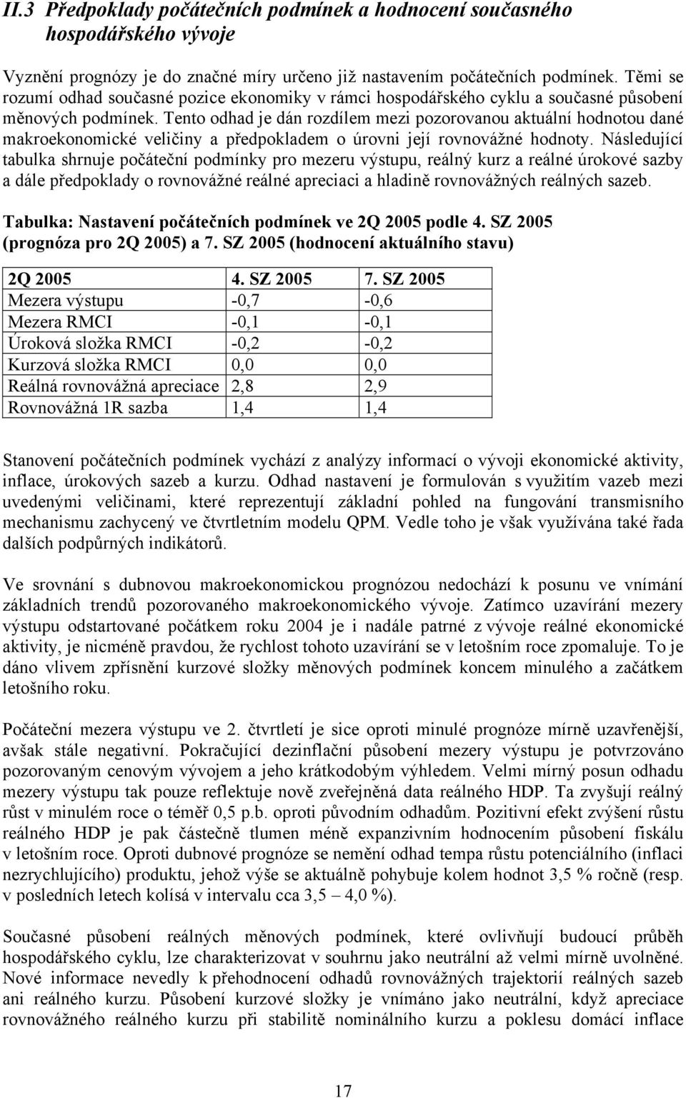 Tento odhad je dán rozdílem mezi pozorovanou aktuální hodnotou dané makroekonomické veličiny a předpokladem o úrovni její rovnovážné hodnoty.