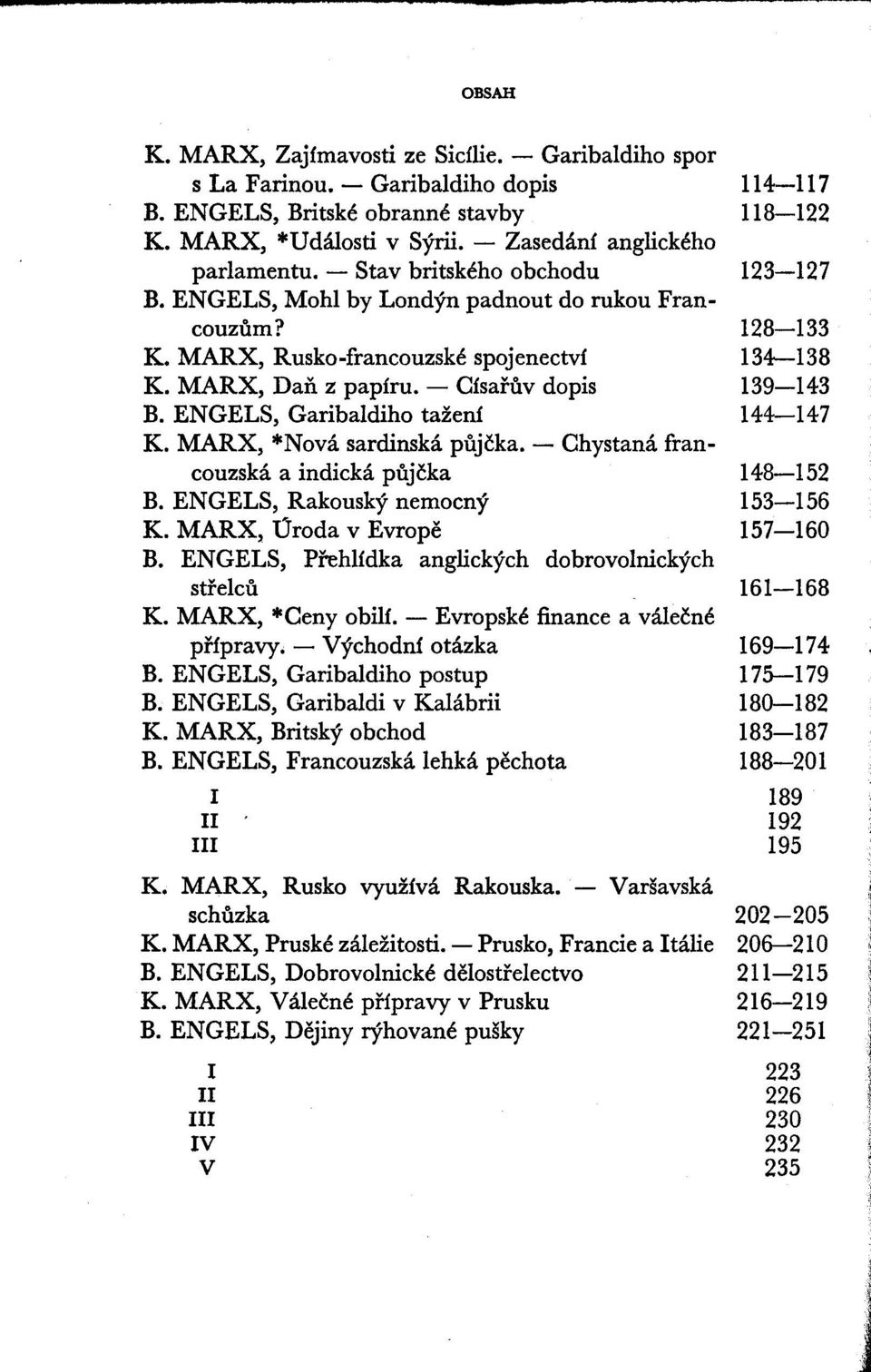 MARX, *Nová sardinská půjčka. - Chystaná francouzská a indická půjčka B. ENGELS, Rakouský nemocný K. MARX, Úroda v Evropě B. ENGELS, Přehlídka anglických dobrovolnických střelců K. MARX, *Ceny obilí.