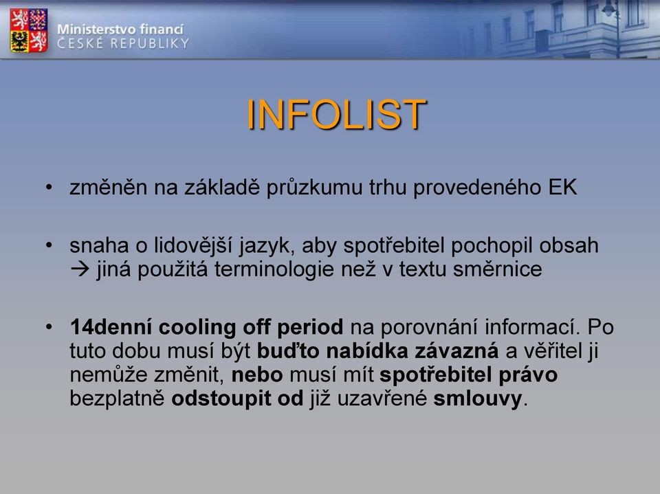 off period na porovnání informací.