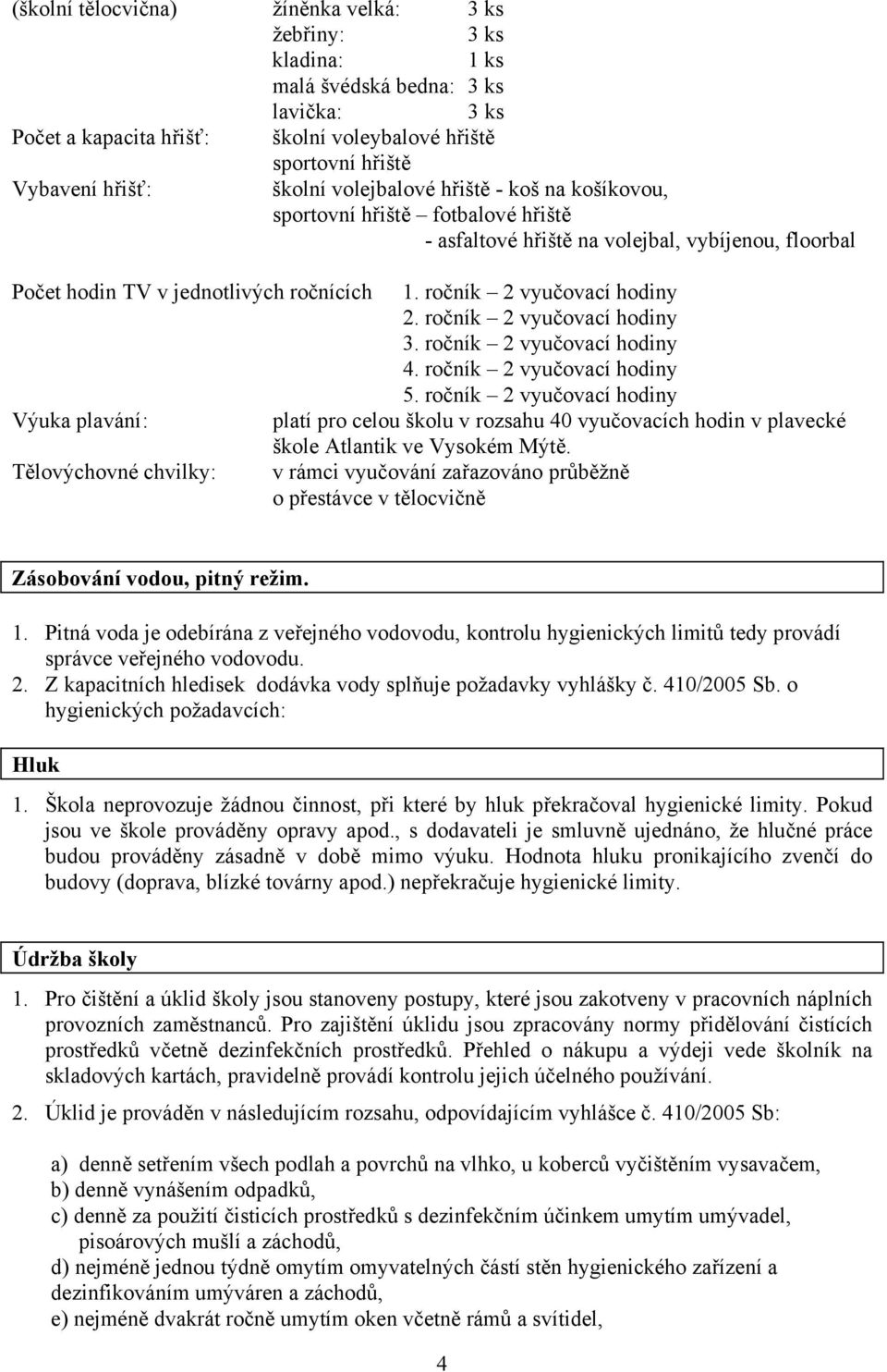 ročník 2 vyučovací hodiny 3. ročník 2 vyučovací hodiny 4. ročník 2 vyučovací hodiny 5.