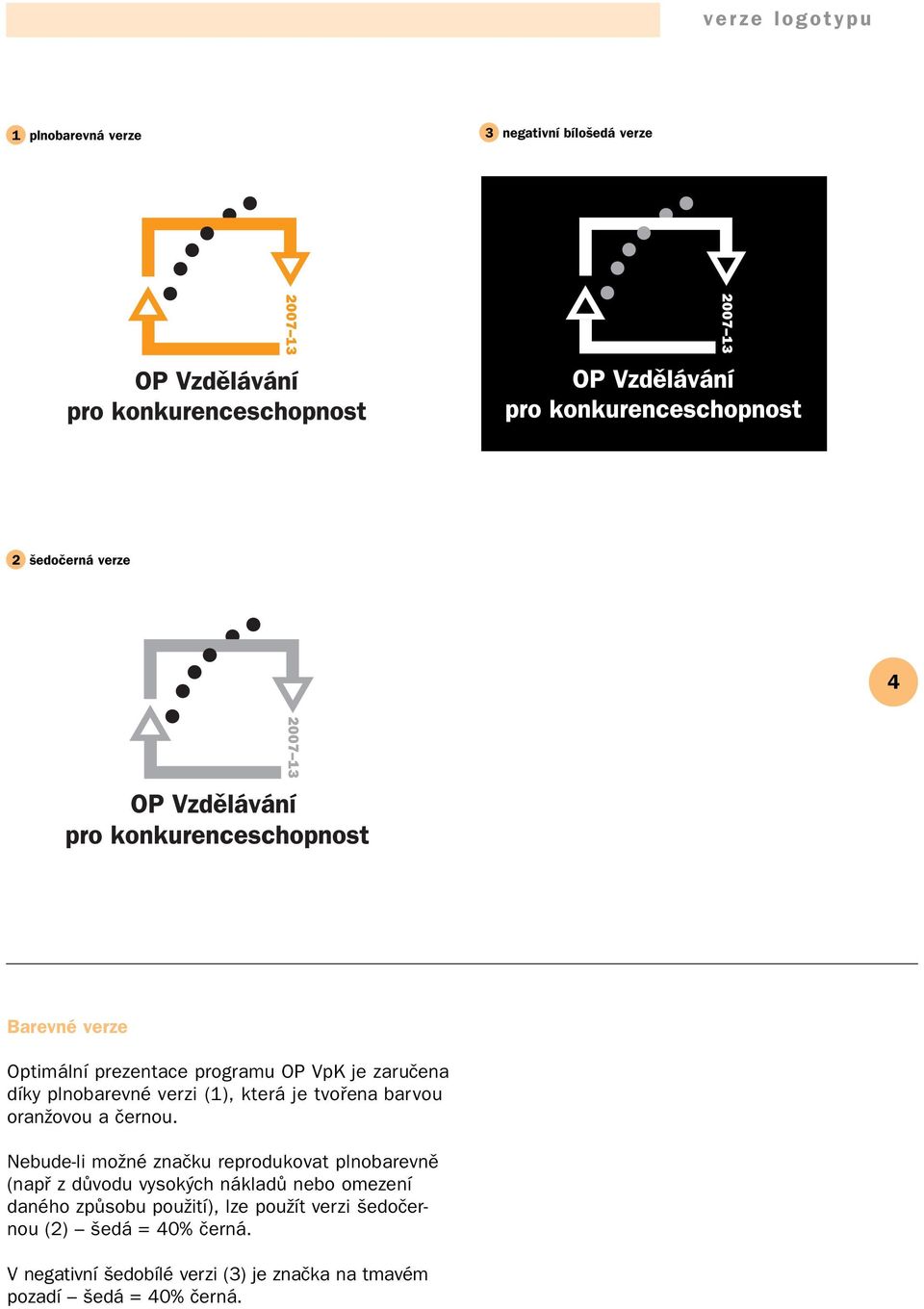 Nebude-li možné značku reprodukovat plnobarevně (např z důvodu vysokých nákladů nebo omezení daného způsobu