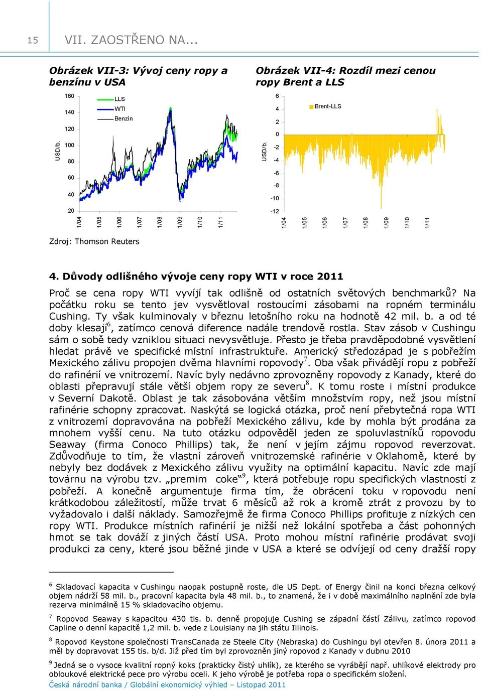Důvody odlišného vývoje ceny ropy WTI v roce 11 Proč se cena ropy WTI vyvíjí tak odlišně od ostatních světových benchmarků?