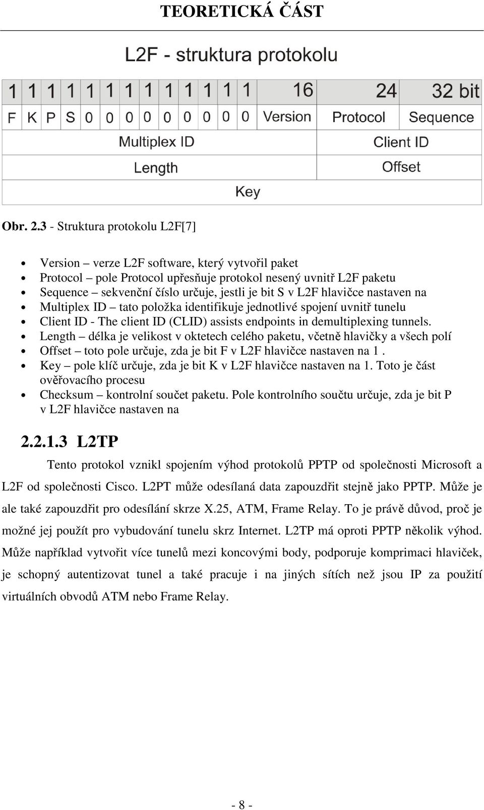 L2F hlavičce nastaven na Multiplex ID tato položka identifikuje jednotlivé spojení uvnitř tunelu Client ID - The client ID (CLID) assists endpoints in demultiplexing tunnels.