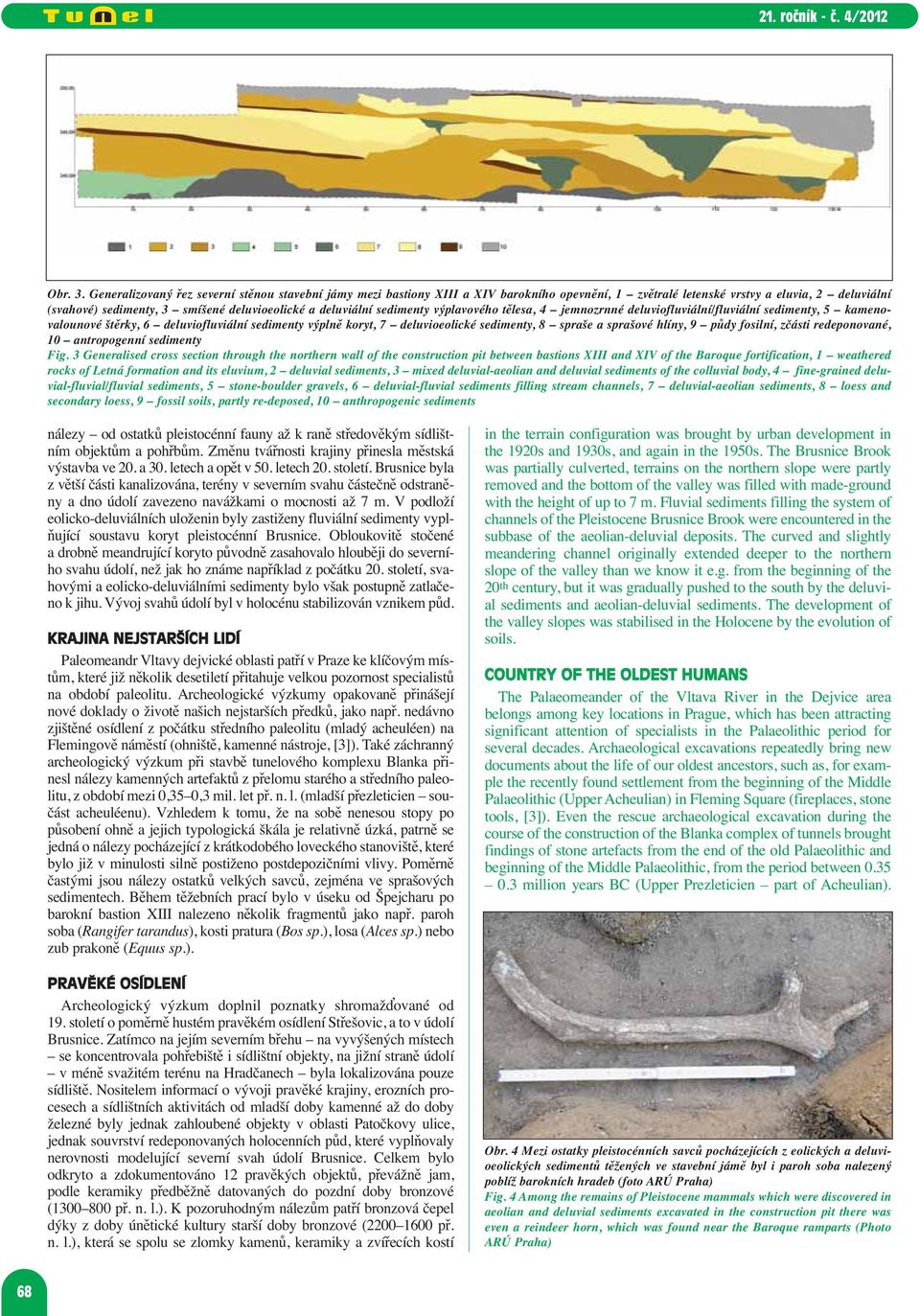 deluviální sedimenty výplavového tělesa, 4 jemnozrnné deluviofluviální/fluviální sedimenty, 5 kamenovalounové štěrky, 6 deluviofluviální sedimenty výplně koryt, 7 deluvioeolické sedimenty, 8 spraše a