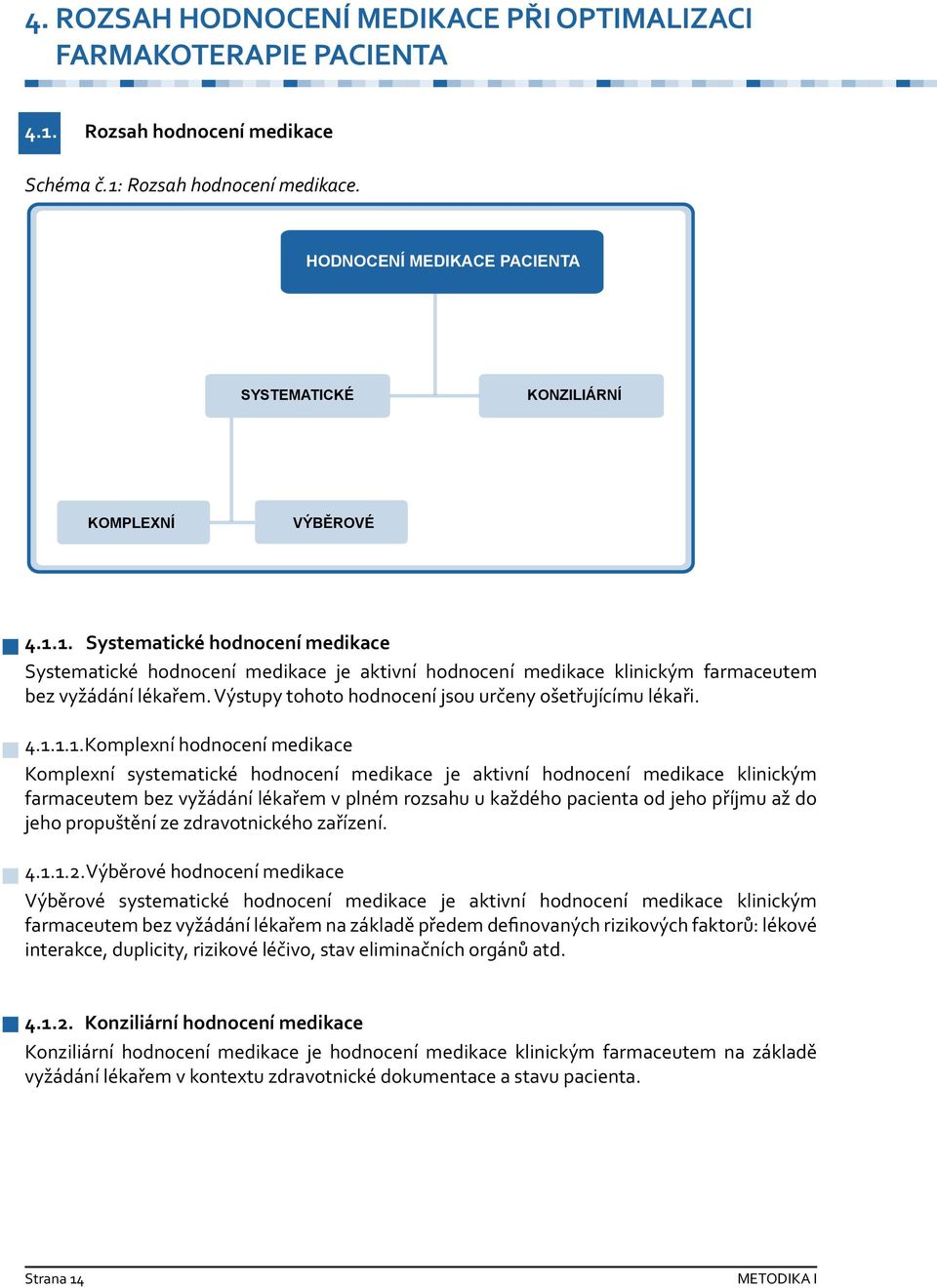 1. Systematické hodnocení medikace Systematické hodnocení medikace je aktivní hodnocení medikace klinickým farmaceutem bez vyžádání lékařem. Výstupy tohoto hodnocení jsou určeny ošetřujícímu lékaři.