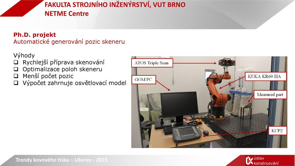 skenování Optimalizace poloh skeneru