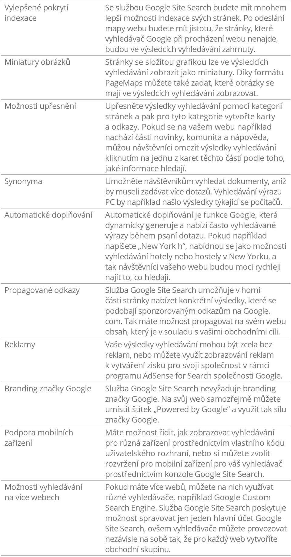 Po odeslání mapy webu budete mít jistotu, že stránky, které vyhledávač Google při procházení webu nenajde, budou ve výsledcích vyhledávání zahrnuty.