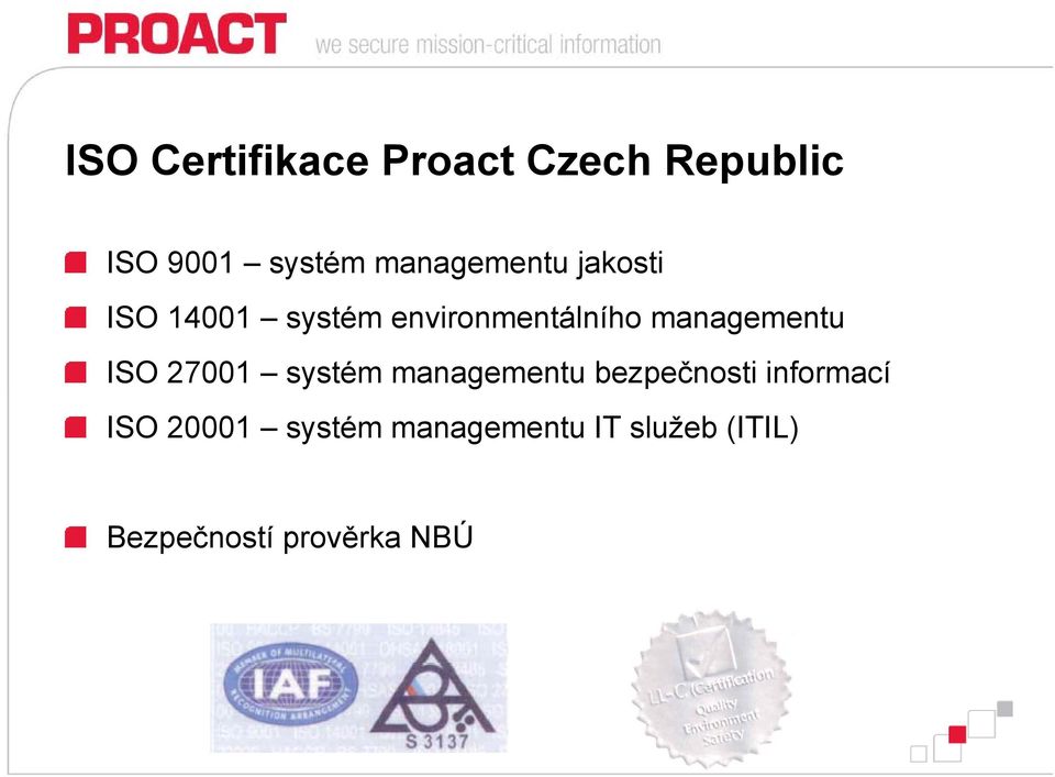 managementu ISO 27001 systém managementu bezpečnosti