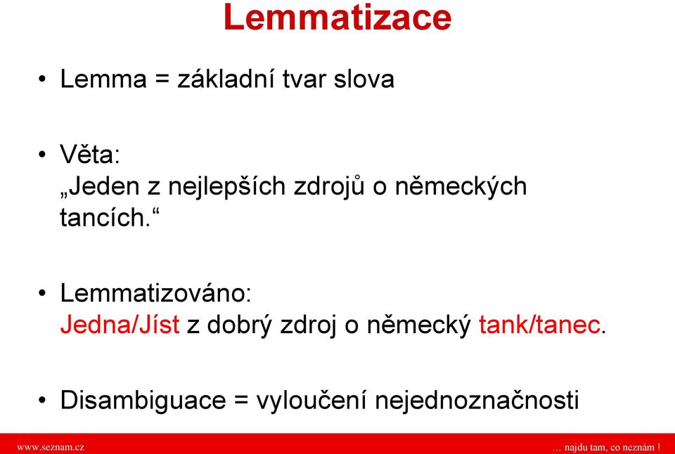 Lemmatizováno: Jedna/Jíst z dobrý zdroj o