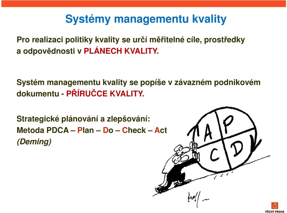 Systém managementu kvality se popíše v závazném podnikovém dokumentu -