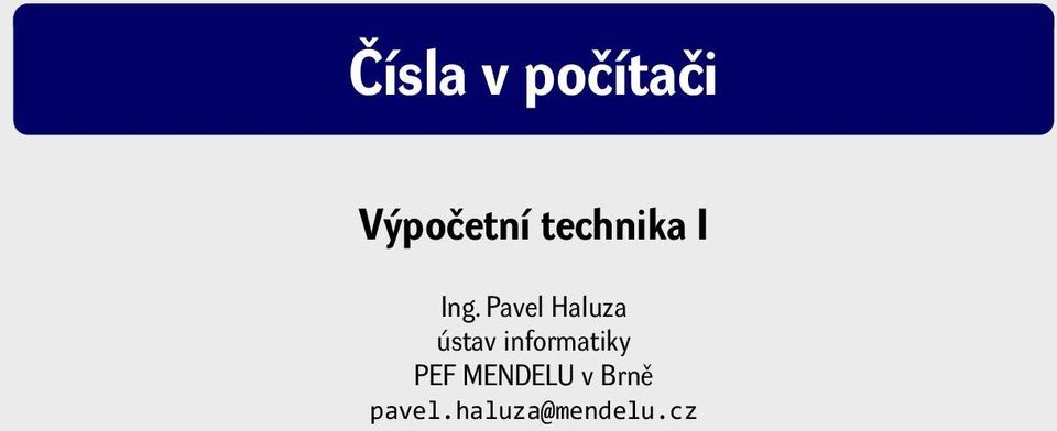 informatiky PEF MENDELU v