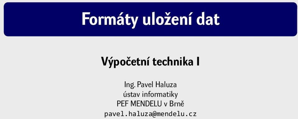 informatiky PEF MENDELU v