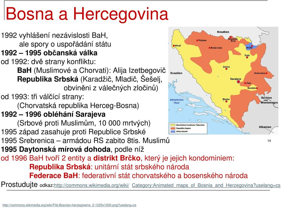 1995 západ zasahuje proti Republice Srbské 1995 Srebrenica armádou RS zabito 8tis.