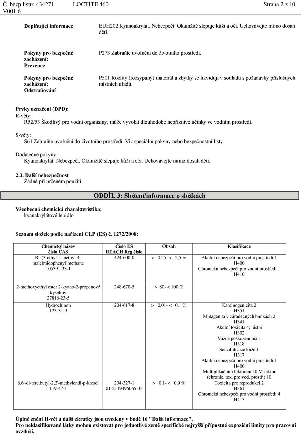 P501 Rozlitý (rozsypaný) materiál a zbytky se likvidují v souladu s požadavky příslušných místních úřadů.