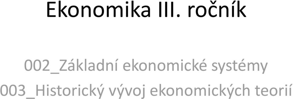 ekonomické systémy