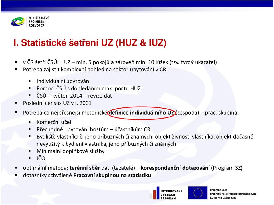 2001 Potřeba co nejpřesnější metodické definice individuálního UZ (zespoda) prac.