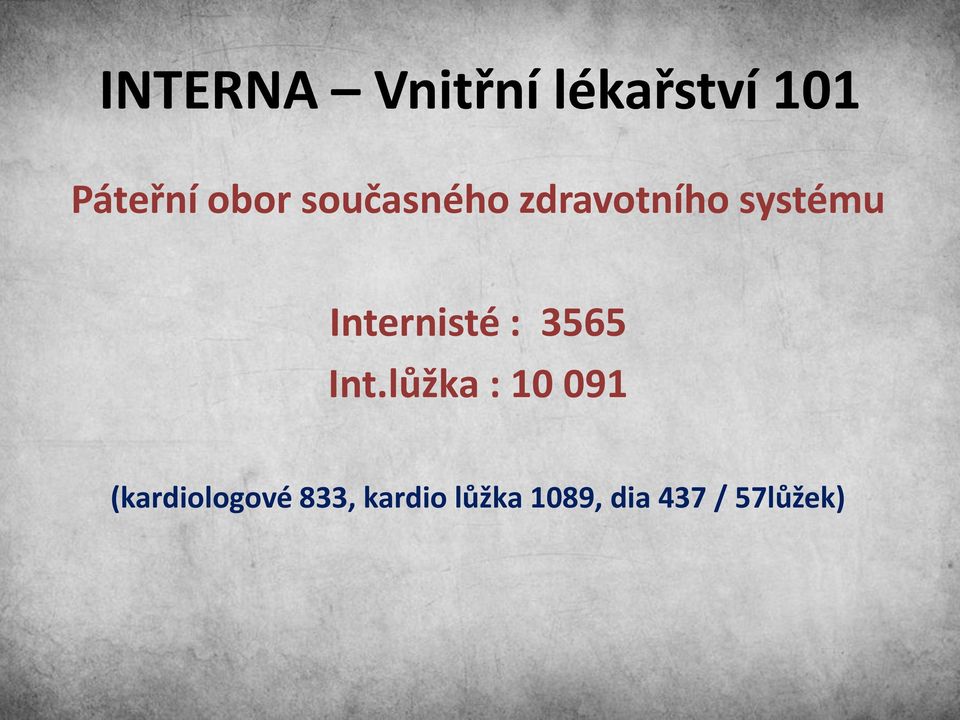 Internisté : 3565 Int.