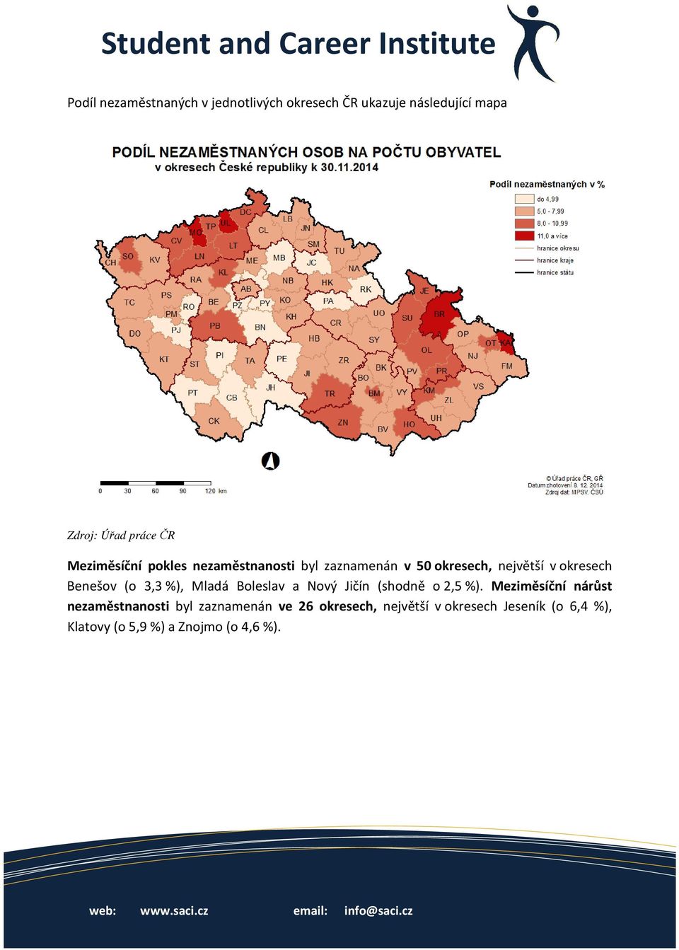 Boleslav a Nový Jičín (shodně o 2,5 %).
